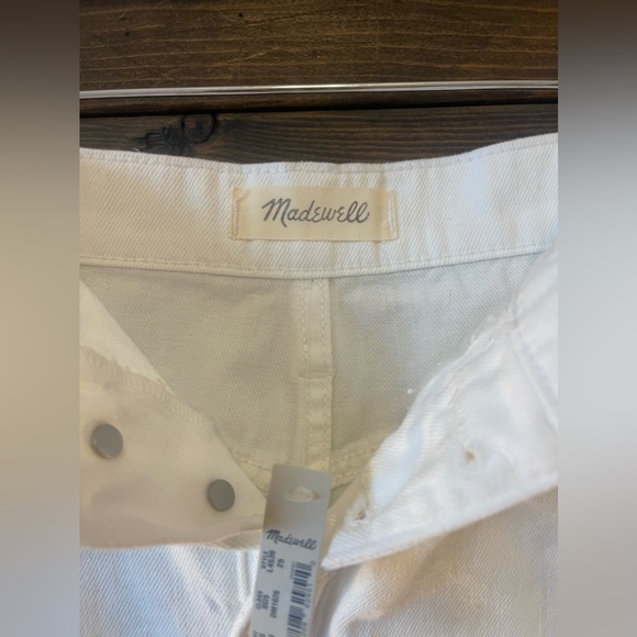 Madewell Rigid Denim A-Line Mini Skirt White: Button-Front Edition Size 25 - Picture 9 of 12